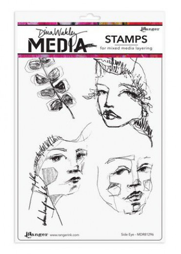 Dina Wakley Media Cling Stamps - Side Eye