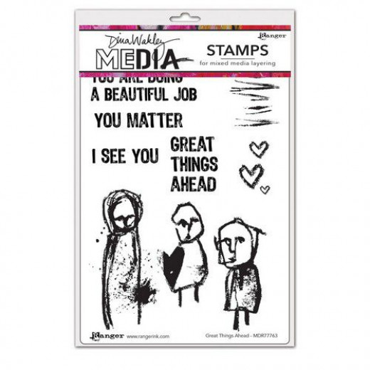 Dina Wakley Media Cling Stamps - Great Things Ahead