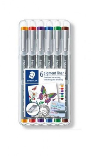Staedtler Pigment Liner Fineliner - Box 0,3 mm 6 Farben