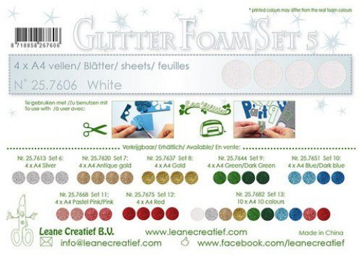 LeCrea Glitter Foam A4 - Weiß