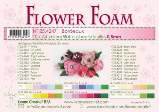 LeCrea Flower Foam Blätter - Bordeaux