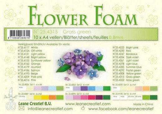 LeCrea Flower Foam Blätter - Grasgrün