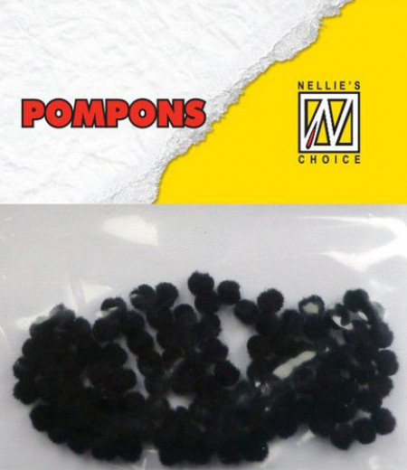Mini Pompons - schwarz
