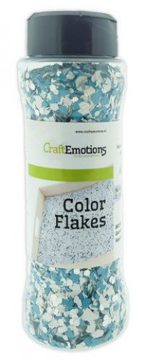 CraftEmotions Color Flakes - Granit Aquablau Weiß Paint Flakes