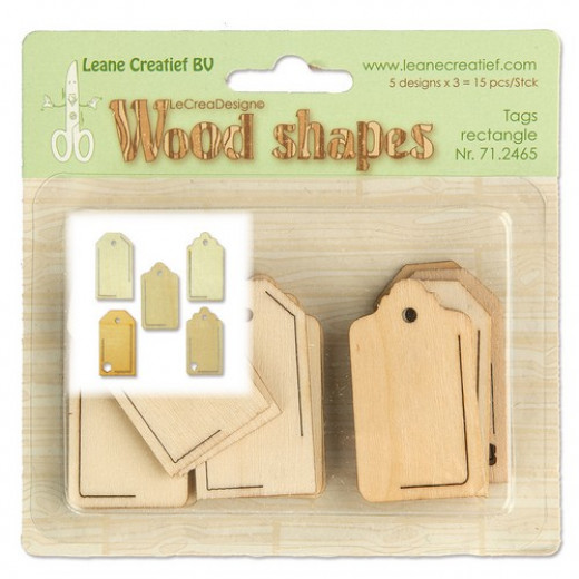 LeCrea Wood Shapes - Tags Rechteck