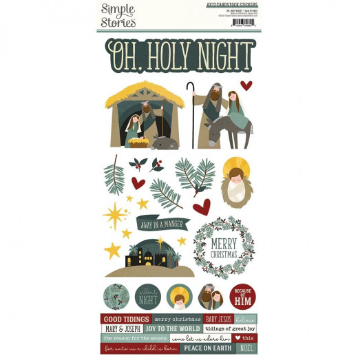 Simple Stories 6x12 Cardstock Sticker - Oh, Holy Night
