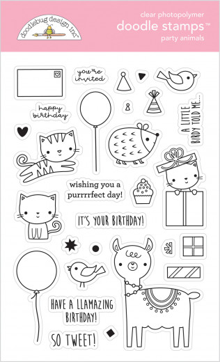 Clear Stamps - Doodle Party Animals Girl