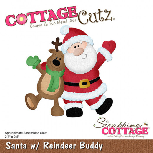 Cottage Cutz Die - Santa w/ Reindeer Buddy