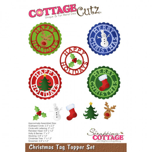 CottageCutz Dies - Christmas Tag Topper Set