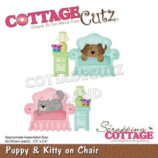 CottageCutz Dies - Puppy and Kitty On Chair