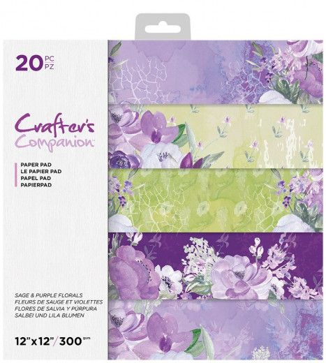 Sage and Purple Florals 12x12 Paper Pad