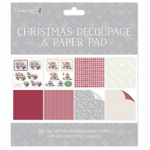 Christmas Hedgehogs Decoupage Paper Pad