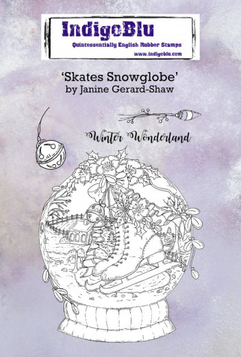 Rubber Stamps - Skates Snowglobe