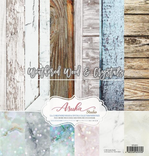Memory Place Weathered Wood and Crystals 12x12 Paper Pack