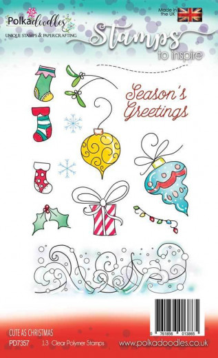 Polkadoodles Clear Stamps - Cute as Christmas