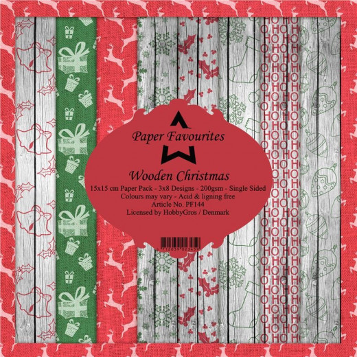 Paper Favourites Wooden Christmas 6x6 Paper Pack