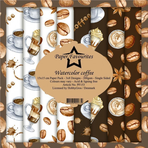 Paper Favourites Watercolor Coffee 6x6 Paper Pack