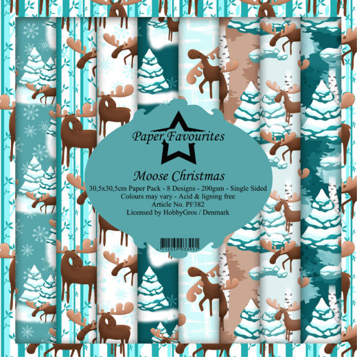Paper Favourites Moose Christmas 12x12 Paper Pack