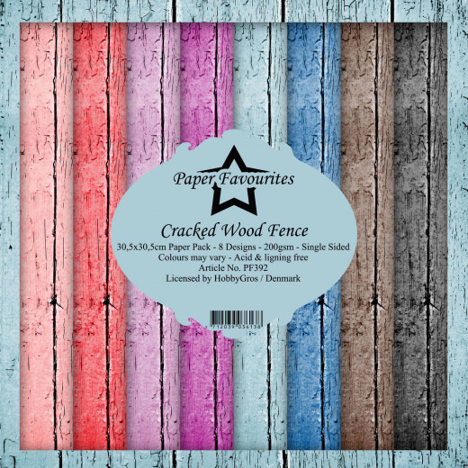 Paper Favourites Cracked Wood Fence 12x12 Paper Pack