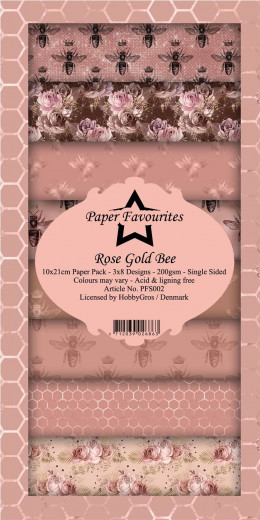 Paper Favourites Rose Gold Bee Slim Paper Pack