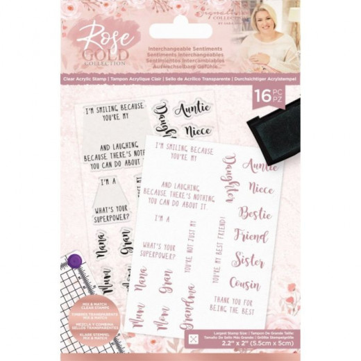 Clear Stamps - Rose Gold Interchangeable Sentiments