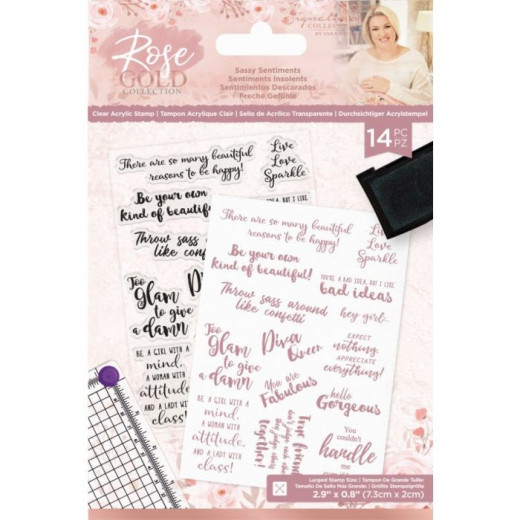 Clear Stamps - Rose Gold Sassy Sentiments