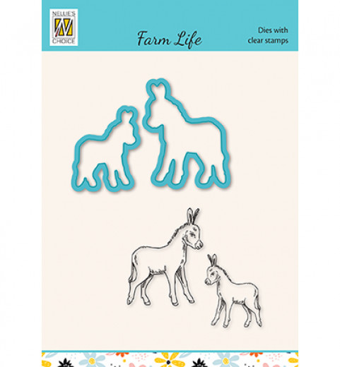 Die Cut and Clear Stamps Set - Farm Life - Esel