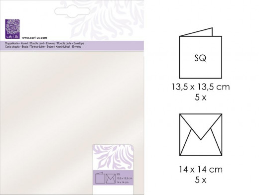 FSC Quadratische Karte mit Kuvert, metallic perlweiß