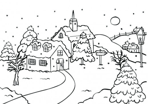 Embossing Folder - Picture Snowy Village 1