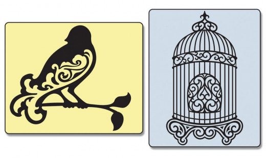 Embossing Folder - Bird and Birdcage Set