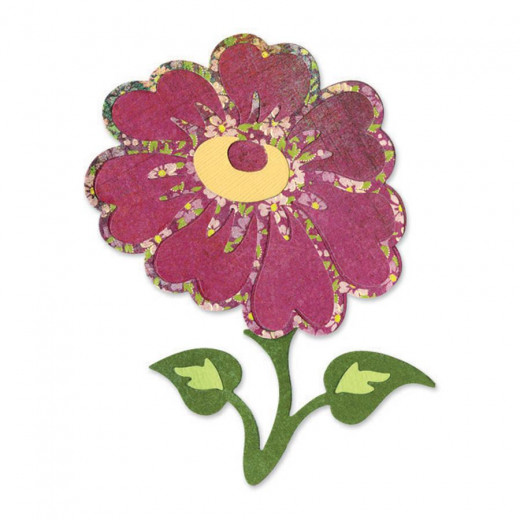 Sizzlits Die - Flower with Stem and Leaves 4