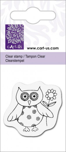 Mini Clear Stamps Eule mit Blume