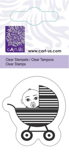 Mini Clear Stamps Kinderwagen gestreift