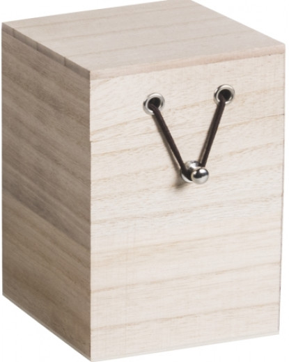 Holzbox quadratisch (8x8cm) mit Gummikordel