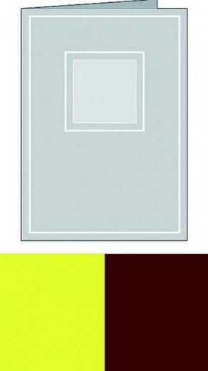A6 Karte Quadrat gelb-braun