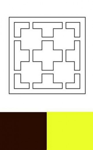 Karte Viereck quadratisches Banner braun/gelb