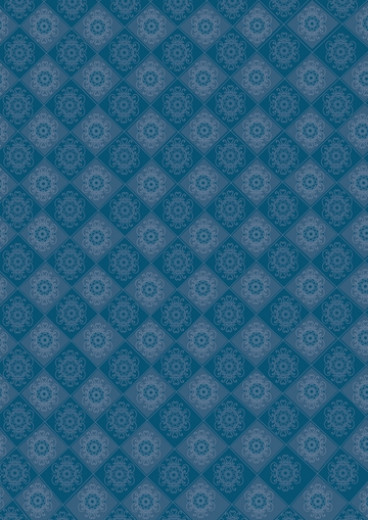 Designpapier Ornamente blaue Rosette