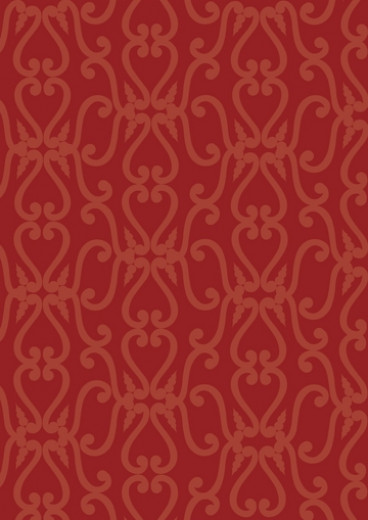 Designpapier Ornamente Herz rot