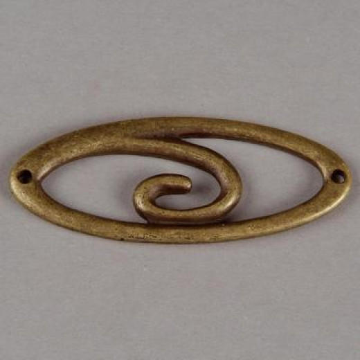 Kettenglied oval Ring matt antikgold