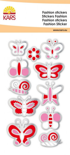 Fashion Sticker Glitter Schmetterling rot