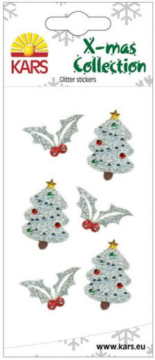 Glitter Sticker Christmas Tree silber