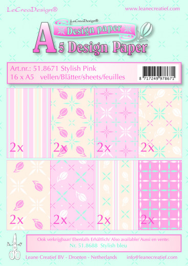 LeCrea Designpapier Set - Stylish Pink