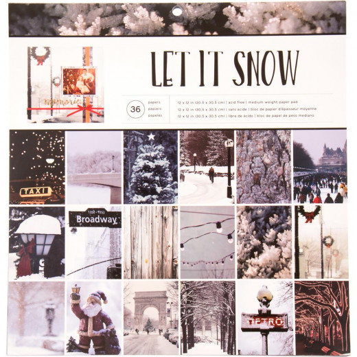 Let It Snow Holiday Photo Real 12x12 Paper Pad