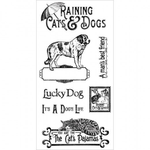 Cling Stamps - Raining Cats and Dogs 1