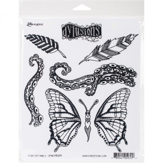 Dylusions Cling Stamps - Flight Of Fancy