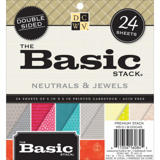 Basic Jewel and Neutral Cardstock Paper Stack
