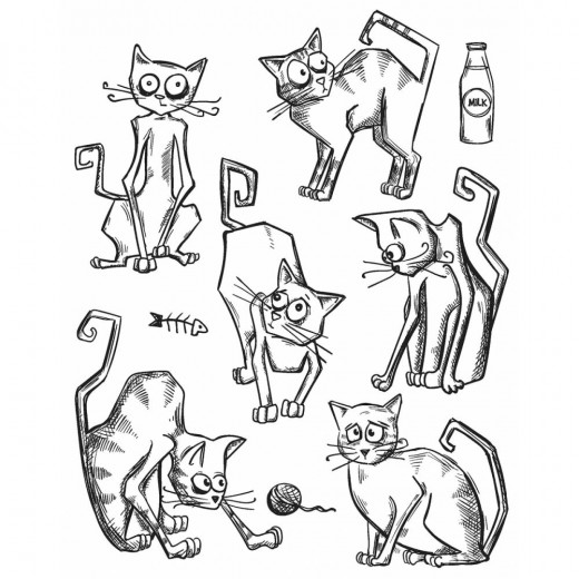 Cling Stamps Tim Holtz - Crazy Cats
