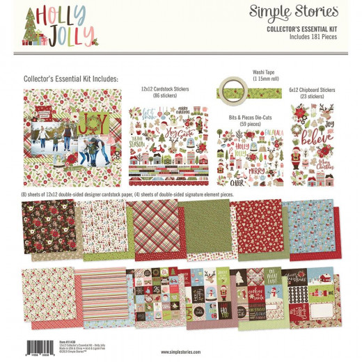 Simple Stories Holly Jolly 12x12 Collectors Essential Kit