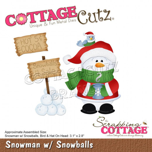 CottageCutz Dies - Snowman W/Snowballs