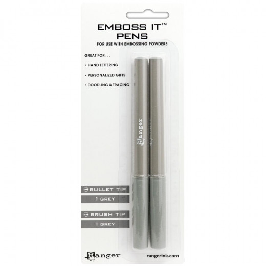 Embossing Pen Set - Grey Brush and Grey Bullet